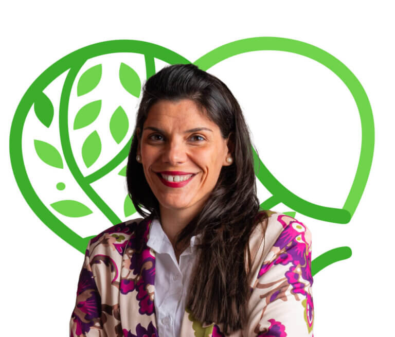 Noelia Conde en FeriaMos 2025, interactuando con el público en su charla sobre emociones y bienestar